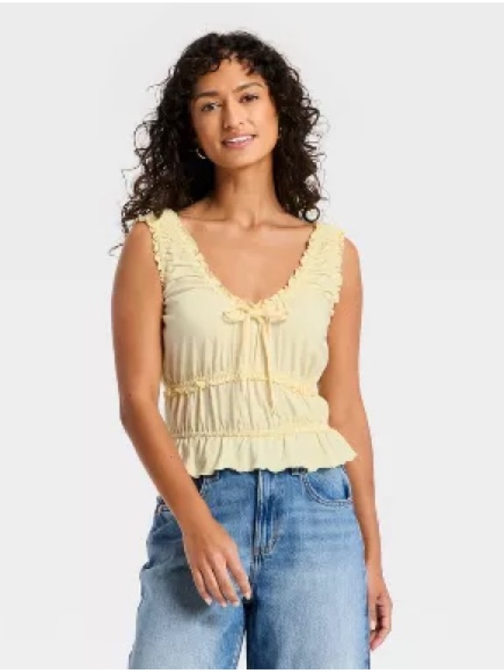 Smocked Knit Ruffle Tank Top from Universal Thread NWT szL